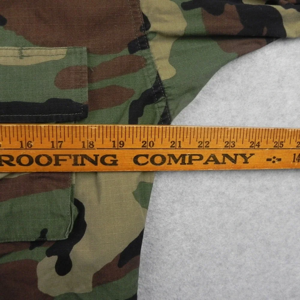 American Apparel Camo Combat Coat Mens Small Long Woodland Ripstop BDU Jacket